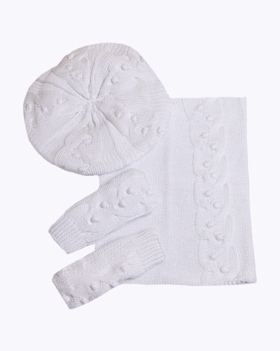 ست سه تکه کلاه کج طرح گل برجسته ENDLES